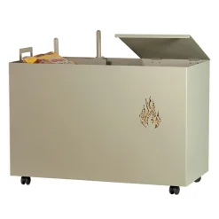 Porta Pellet Rettangolare in Metallo con 4 Ruote Made in Italy - Aquila