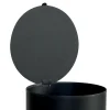 Porta Pellet Rotondo in Acciaio Verniciato Nero e Ruote Made in Italy - Airone