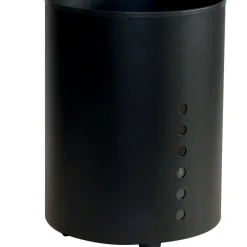 Porta Pellet Rotondo in Acciaio Verniciato Nero e Ruote Made in Italy - Airone