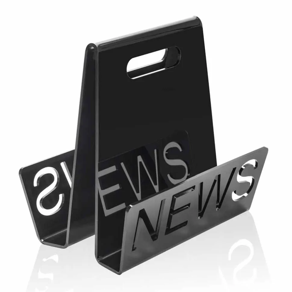 Portariviste di Design in Plexiglass Nero o Trasparente Made in Italy – Omar