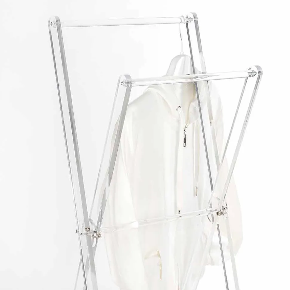 Portasciugamani da Terra Design in Plexiglass Trasparente o con Legno - Stendio