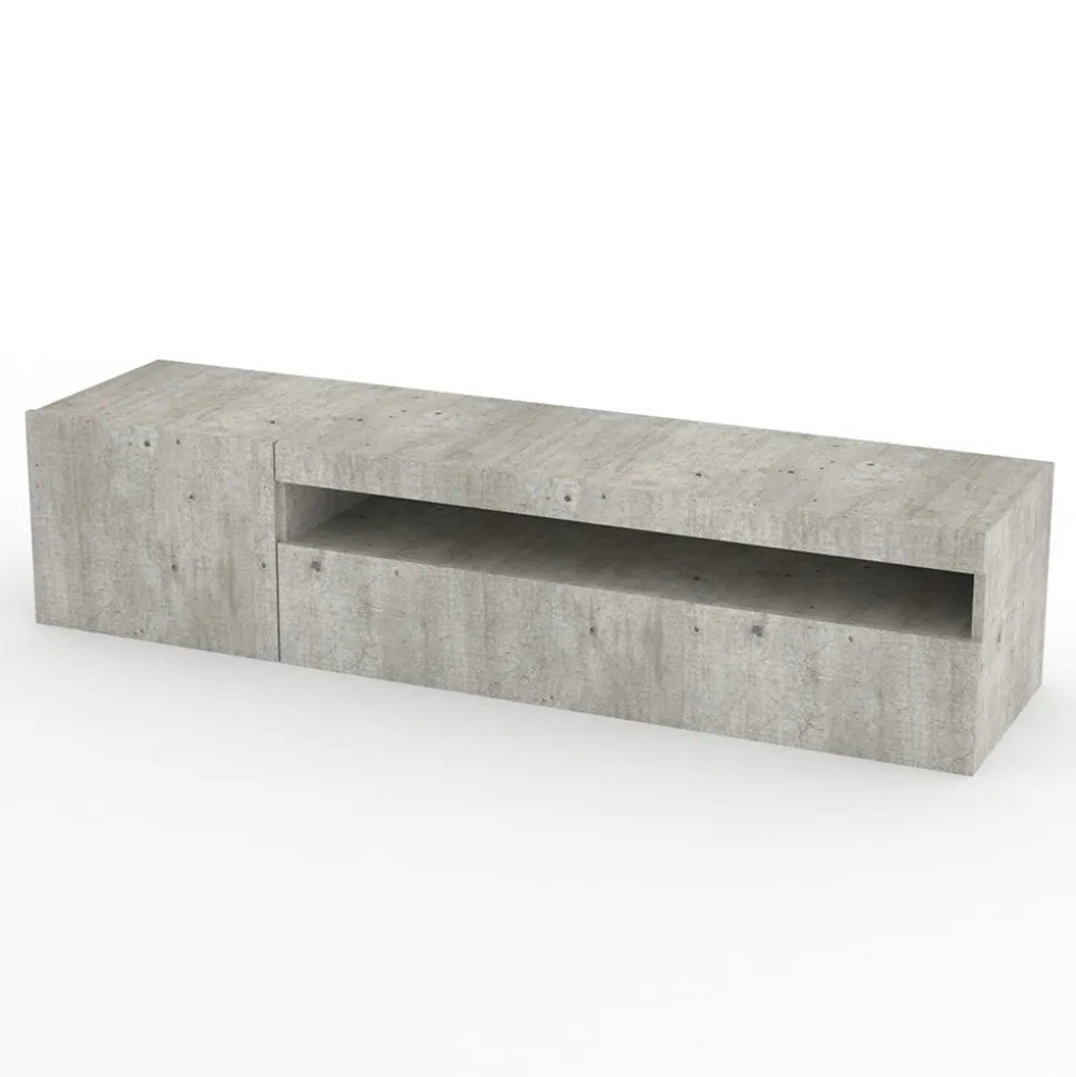Porta Tv in Legno da Soggiorno Design Italiano con Vano a Giorno - Suzana