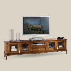 Porta Tv Stile Classico in Legno con Ante in Vetro Made in Italy - Richard