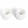 Portauovo di Design in Marmo Bianco di Carrara Made in Italy, 2 Pezzi - Picca