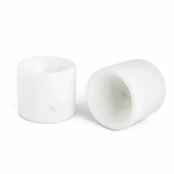 Portauovo di Design in Marmo Bianco di Carrara Made in Italy, 2 Pezzi - Picca