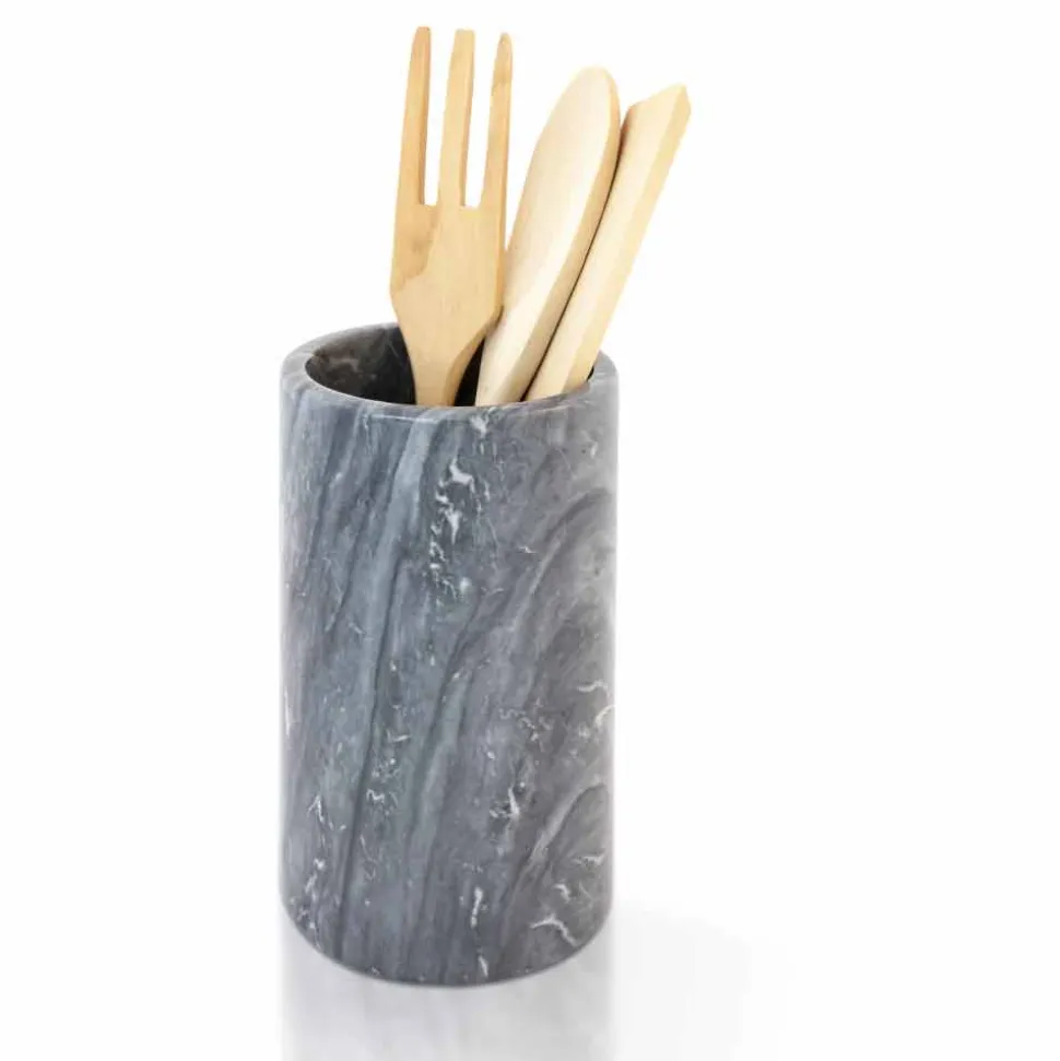 Porta Utensili da Cucina in Marmo Bianco Grigio o Nero Made in Italy - Tulvio