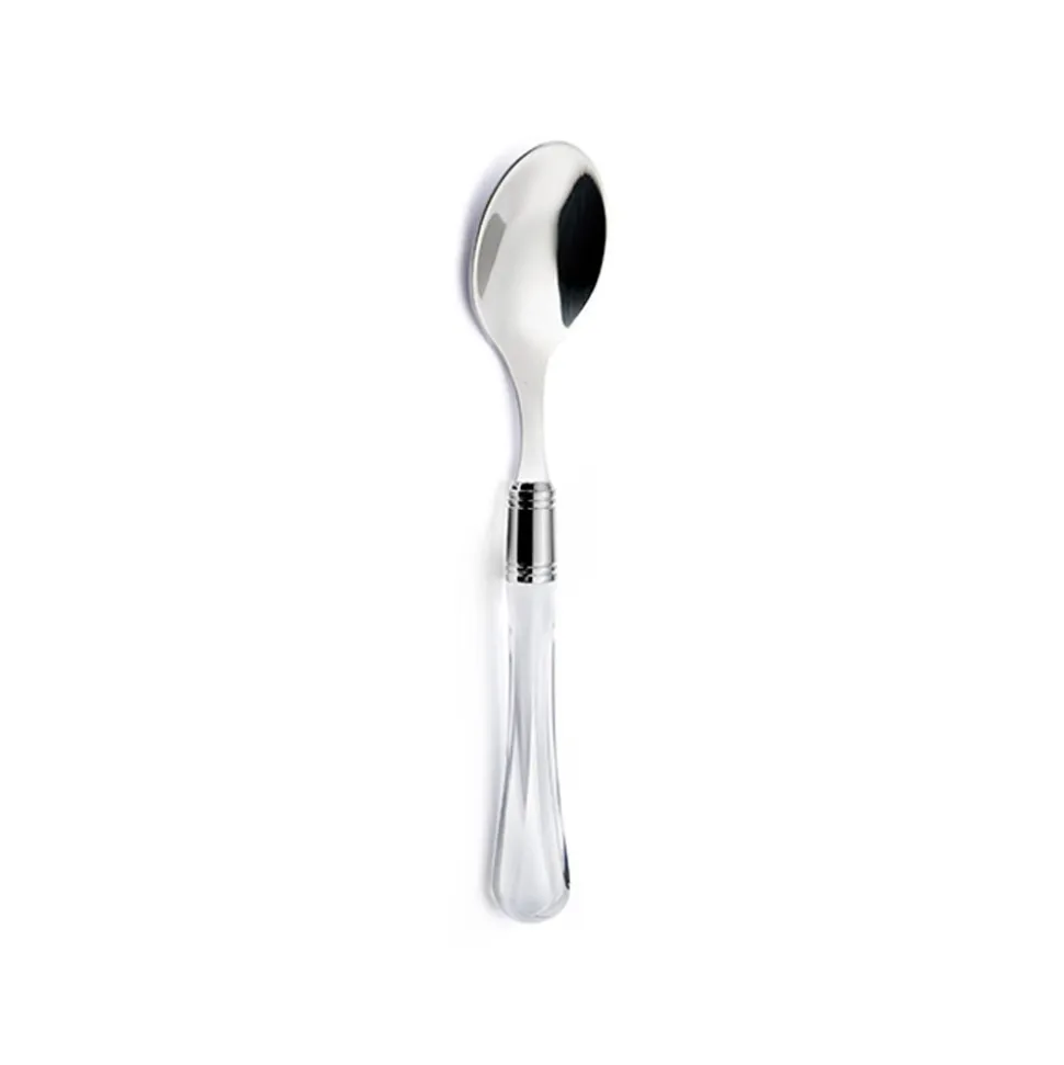 Posate Acciaio Inox Lucido e Manico in Acrilico Trasparente 24 Pz - Brilli