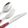 Posate in Acciaio e Plastica Decoro Arabesco Colorato 24 Pz - Alessandra