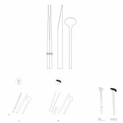 Posate in Acciaio Inox con Bacchette Design di Lusso Italiano - Carronde