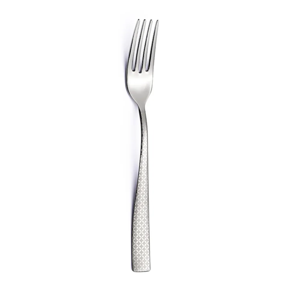 Posate in Acciaio Inox Lucido con Decoro Geometrico a Laser 24 Pz - Rupeo