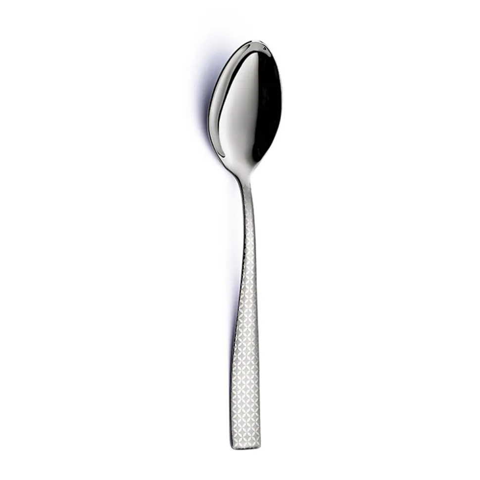 Posate in Acciaio Inox Lucido con Decoro Geometrico a Laser 24 Pz - Rupeo