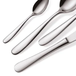 Posate in Acciaio Inox Lucido Design Moderno Essenziale 24 Pezzi - Mekano