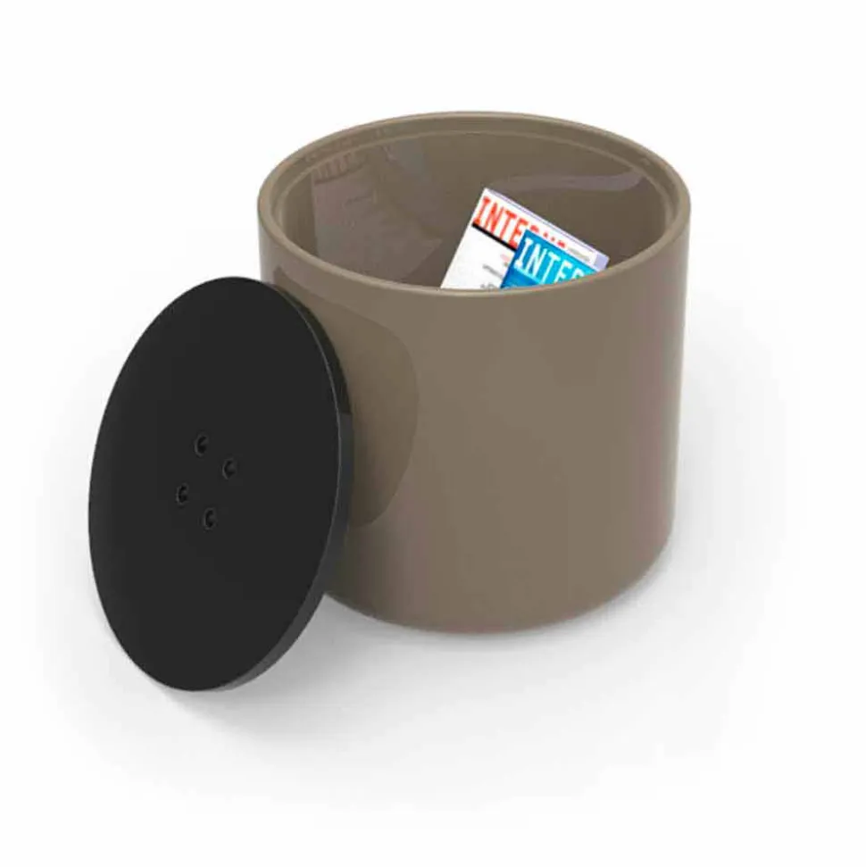 Pouf Contenitore/Tavolino Design Button Made in Italy