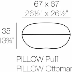 Pouf da esterno di design Pillow by Vondom in polietilene. 67x67 cm