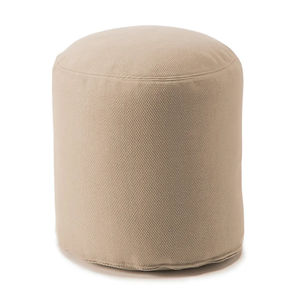 Pouf Morbido Rotondo da Salotto Interno o Esterno in Tessuto Colorato - Naemi