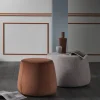 Pouf Morbido Rotondo da Salotto in Velluto Colorato 3 Dimensioni - Evelyne
