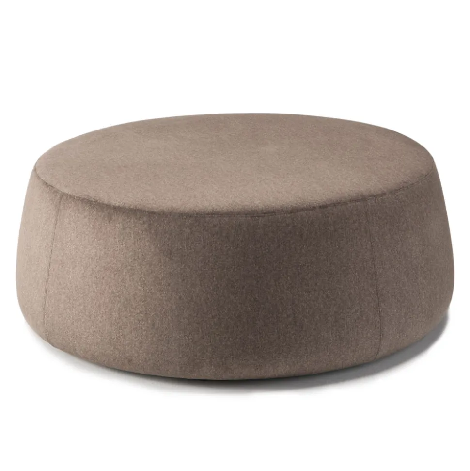 Pouf Morbido Rotondo da Salotto in Velluto Colorato 3 Dimensioni - Evelyne