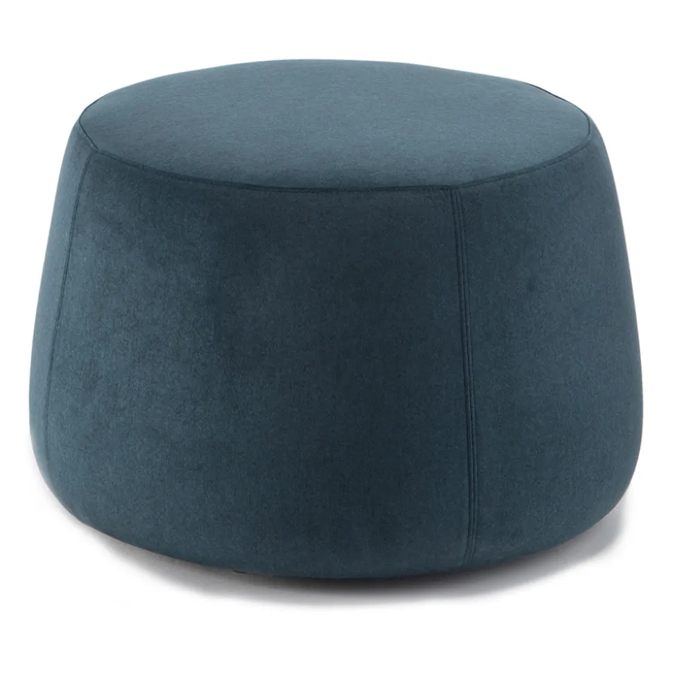 Pouf Morbido Rotondo da Salotto in Velluto Colorato 3 Dimensioni - Evelyne