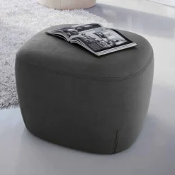 Pouf Poggiapiedi Quadrato Imbottito e Rivestito in Tessuto Made in Italy - Marli