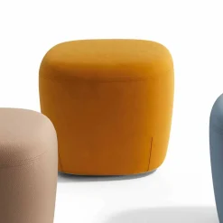 Pouf Poggiapiedi Quadrato Imbottito e Rivestito in Tessuto Made in Italy - Marli