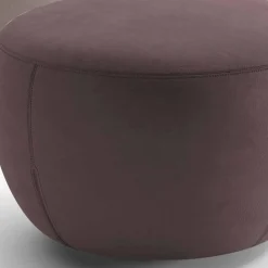 Pouf Poggiapiedi Rotondo Rivestito in Tessuto Realizzato in Italia - Gigno