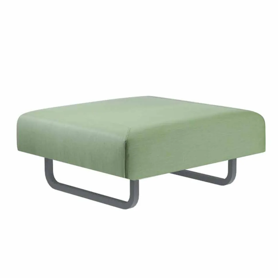 Pouf Quadrato da Esterno di Design in Metallo e Tessuto Made in Italy - Selia