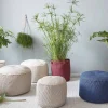 Pouf Rotondo da Giardino in Polipropilene in 3 Colori Made in Italy - Francisco