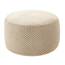 Pouf Rotondo da Giardino in Polipropilene in 3 Colori Made in Italy - Francisco