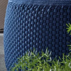 Pouf Rotondo da Giardino in Polipropilene in 3 Colori Made in Italy - Francisco