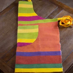 Pregiato Grembiule d'Arte Artigianale in Canapa Dipinto a Mano Made in Italy