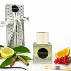 Profumatore Ambiente Mandarino e Cannella 200 ml con Bastoncini - Lamaddalena