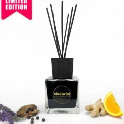Profumatore Ambiente Zenzero Pepe Nero 500 ml con Bastoncini - Viaduriniinblack