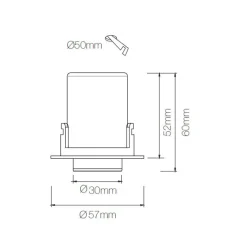Proiettore a Led Plafoniera Orientabile in Alluminio 4 Pezzi - Etrusca