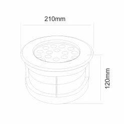 Proiettore, Faretto Rotondo con Led da Esterno in Acciaio Inox - Dakota