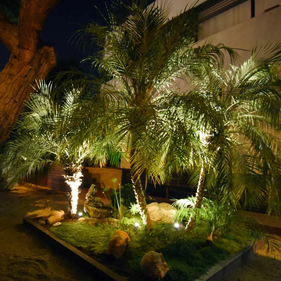 Proiettore, Faretto Rotondo con Led da Esterno in Alluminio 6 Pezzi - Erio