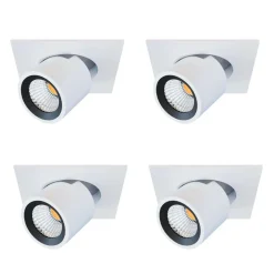 Proiettore Led Plafoniera in Alluminio Bianco o Nero 4 Pezzi - Etrusca