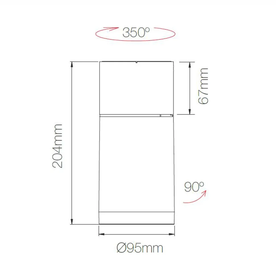 Proiettore Plafoniera Led Orientabile in Alluminio Bianco o Nero - Point