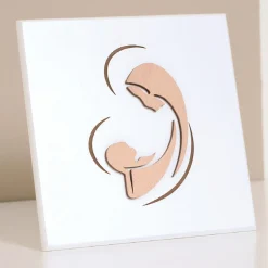Quadretto Inciso a Laser di Maria e Gesù Bambino Made in Italy - Nigella