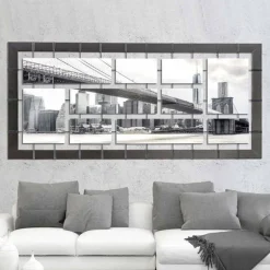 Quadro con pannelli sospesi su corde decorati a mano Mark