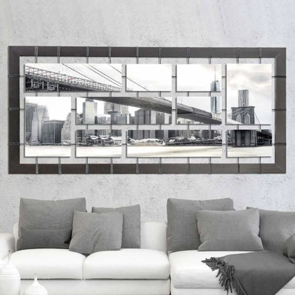 Quadro con pannelli sospesi su corde decorati a mano Mark