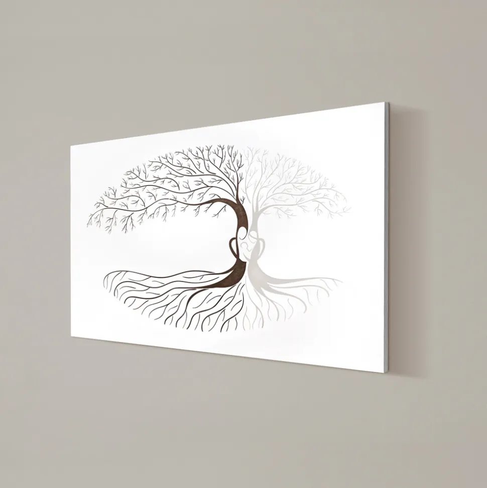Quadro Inciso a Laser con Albero e Cuore di Famiglia Made in Italy - Aletha