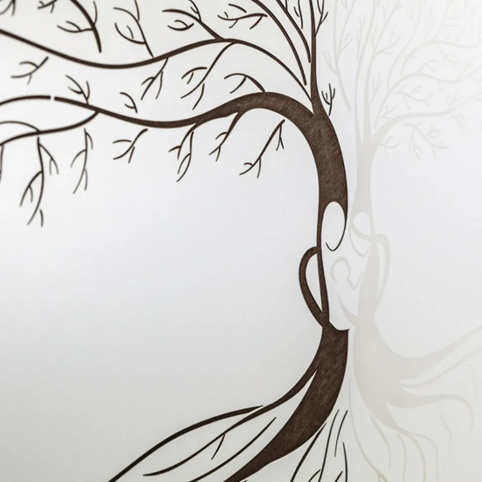 Quadro Inciso a Laser con Albero e Cuore di Famiglia Made in Italy - Aletha