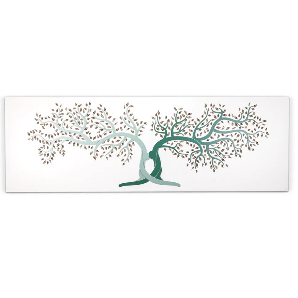 Quadro Inciso a Laser con 2 Alberi Intrecciati Made in Italy - Deide