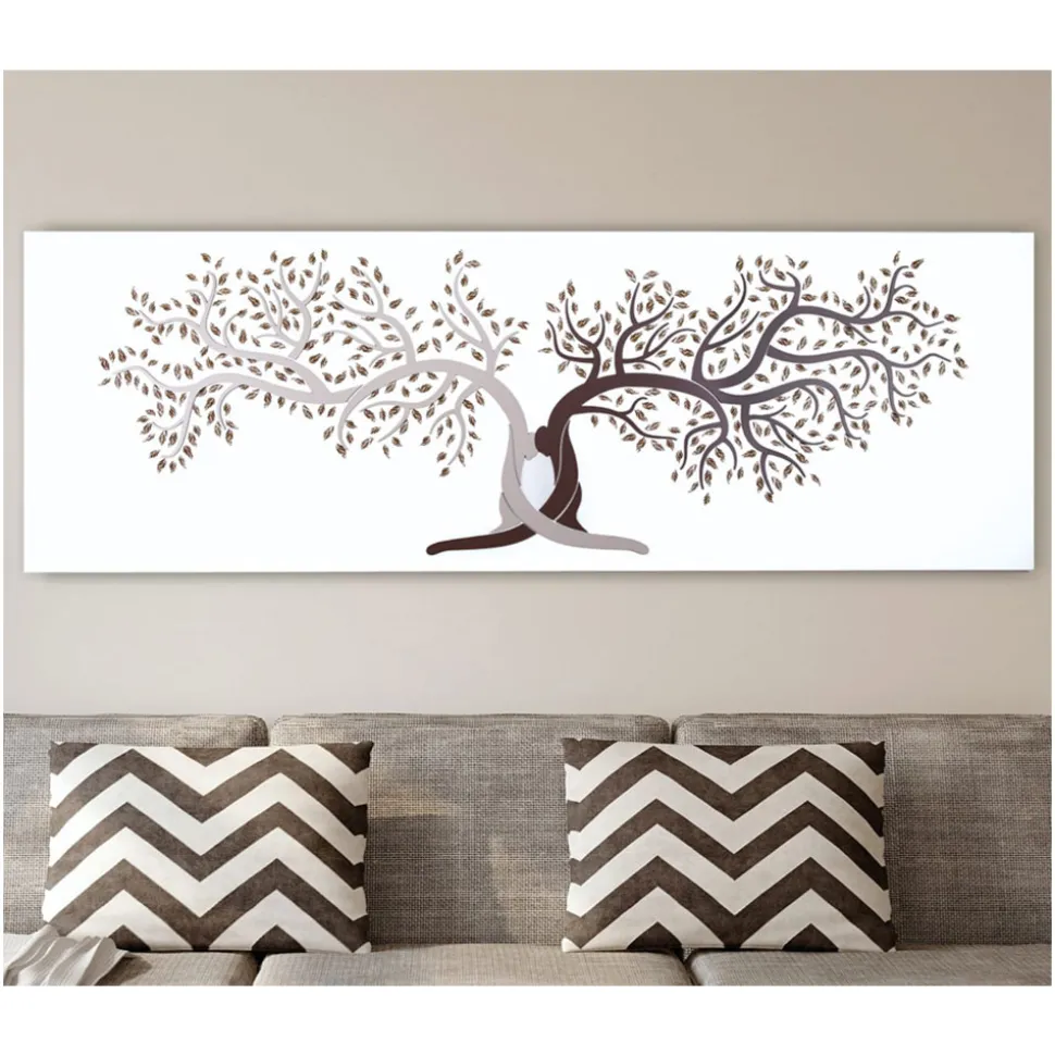 Quadro Inciso a Laser con 2 Alberi Intrecciati Made in Italy - Deide