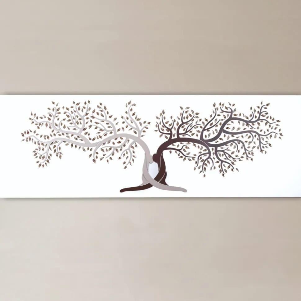 Quadro Inciso a Laser con 2 Alberi Intrecciati Made in Italy - Deide