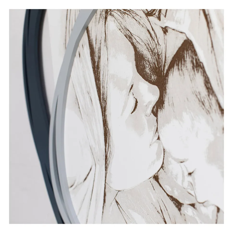 Quadro Inciso a Laser con Bacio di Maria a Gesù Made in Italy - Sylvie