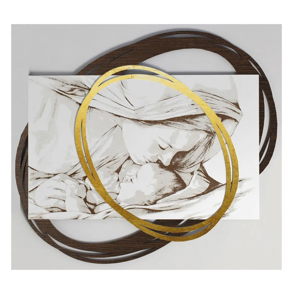 Quadro Inciso a Laser con Bacio di Maria a Gesù Made in Italy - Sylvie