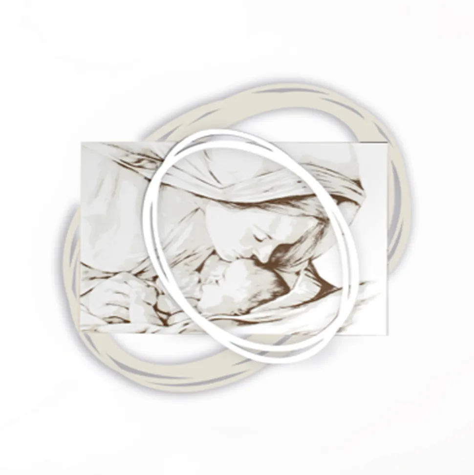 Quadro Inciso a Laser con Bacio di Maria a Gesù Made in Italy - Sylvie