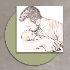 Quadro in Legno con Stampa di Padre che Bacia il Figlio Made in Italy - Belgio