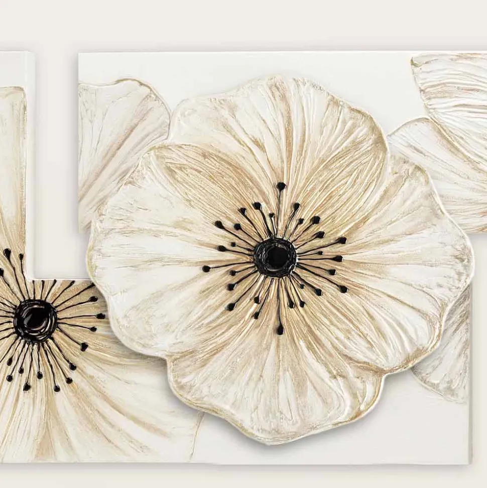 Quadro moderno floreale Petunia Piccola by Viadurini Decor, decorato a mano